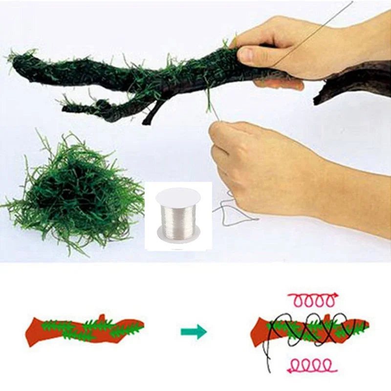 Fish Tank Plant Moss Tree Landscaping Decoration Wood Plant Root Driftwood Aquatic Plants Grass Aquarium Accessories (No Moss)
