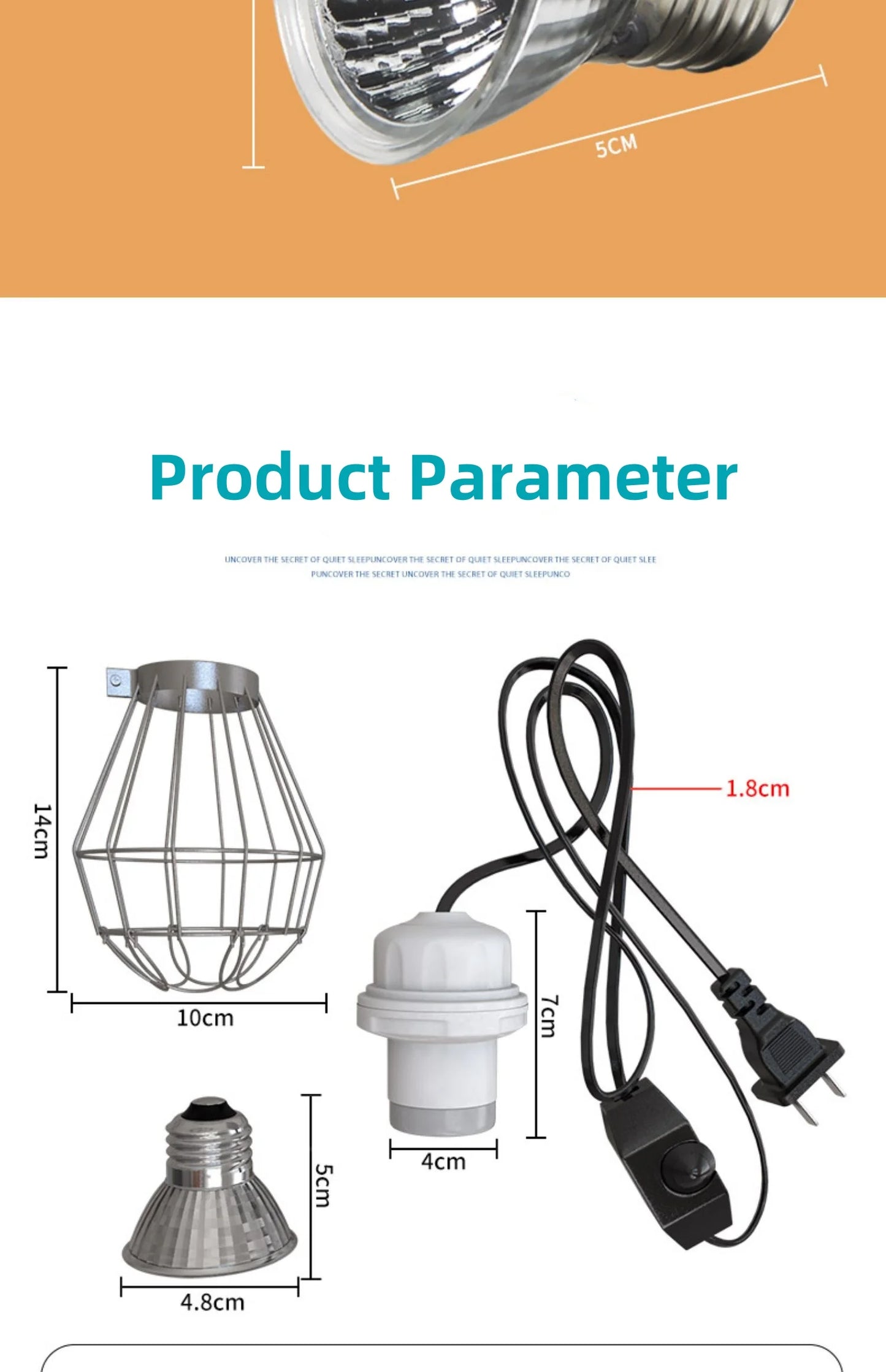 Thermostatic Brooding Heat Lamp for Chicks, Reptile & Farm Animals - Adjustable Heating Bulb