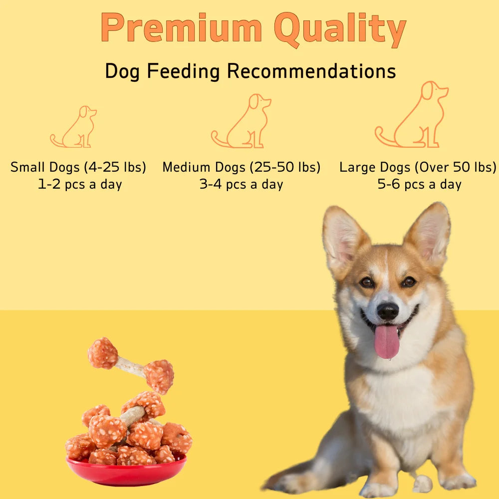 7.05oz/14.11oz(200g/400g) Chicken Dumbbell With Rice All Natural Ingredients, Natural Dog Treats, Healthy, Easily Digestible
