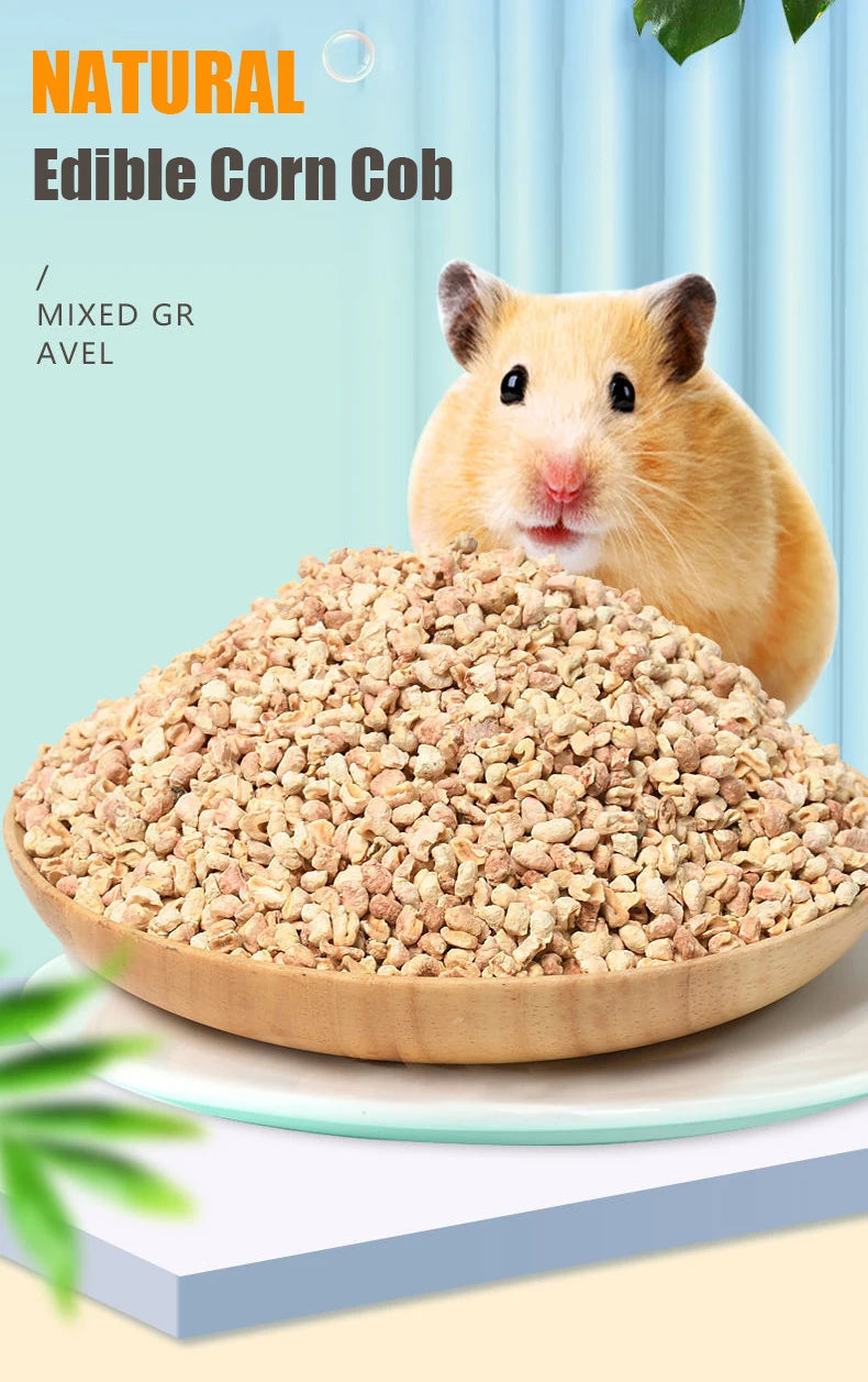 500g Natural Edible Corn Cob Hamster Bedding Toilet Supplies Deodorant Sawdust Hedgehog Chinchilla Winter Warm Cage House Filler
