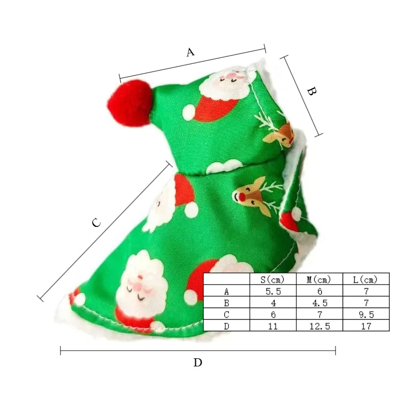Cockatiel Christmas Clothes Thick and Warm Bird Cloak Windproof Christmas Cloak Parrot Supplies Pet Products 1pcs
