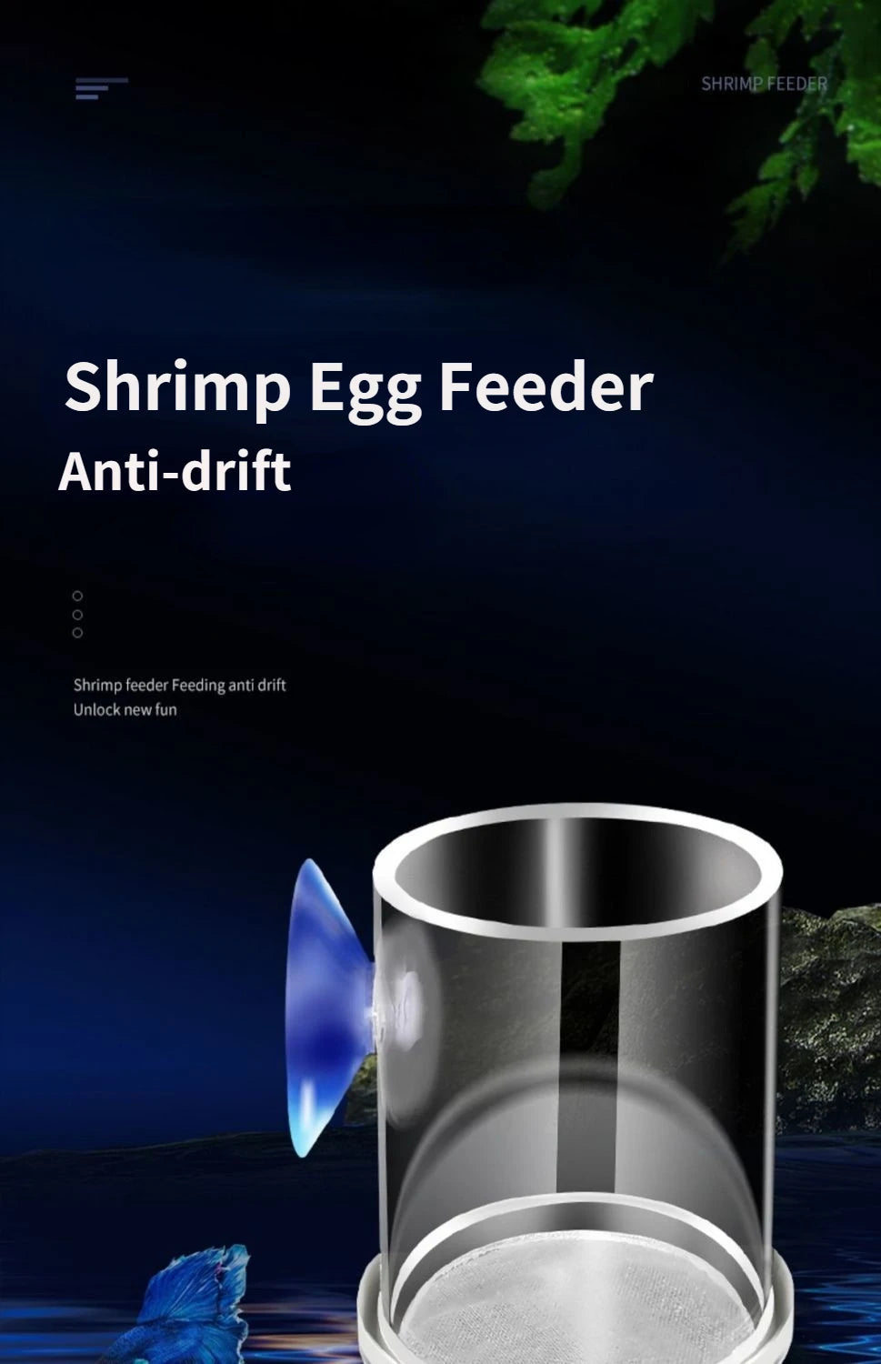 Clear Acrylic Aquarium Fish Feeder Anti-drift Shrimp Egg Fish Food Feeding Ring Betta Fish Tank Feeding Cup Aquarium Accessories