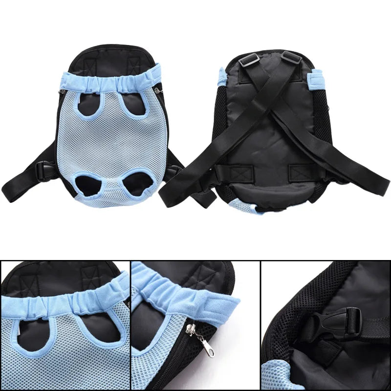Adjustable Dog Front Carrier Legs Out Breathable Portable Travel Pet Dog Carrier Backpack Mesh Carrier for Dog Cats Outdoor