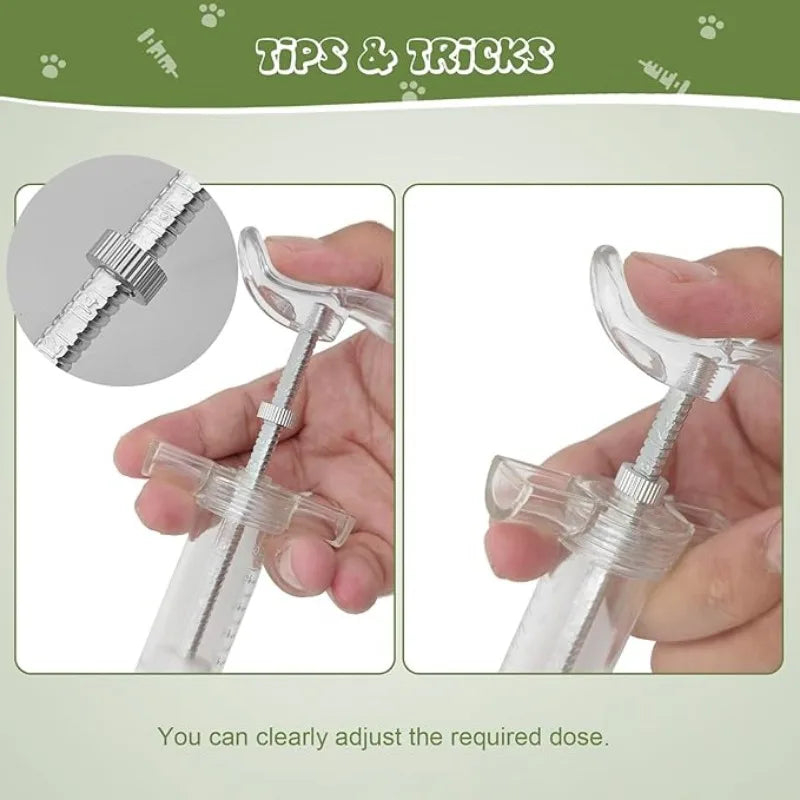 Zalaxt 2 Pcs Reusable Goats Syringe for Goat 2 Drench Nozzle Adjustable Dosage Drench Gun Syringe for Sheep (Clear 20ML)