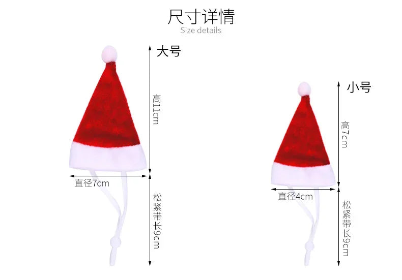 Hamster Guinea Pig Christmas Cap Costume Mini Small Pet Red Hat Xmas Headwear Pet Outfits for Chinchilla Rabbit Hedgehog