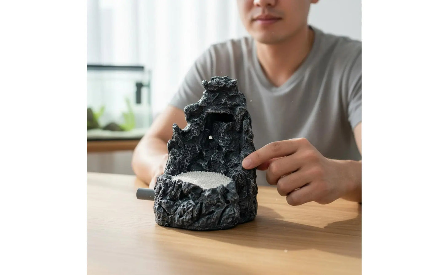 Aquatic Habitat Sand Waterfall Decoration Colorfast-Resistant Aquatic Habitat Sand Waterfall Kit Fish Habitat Landscape
