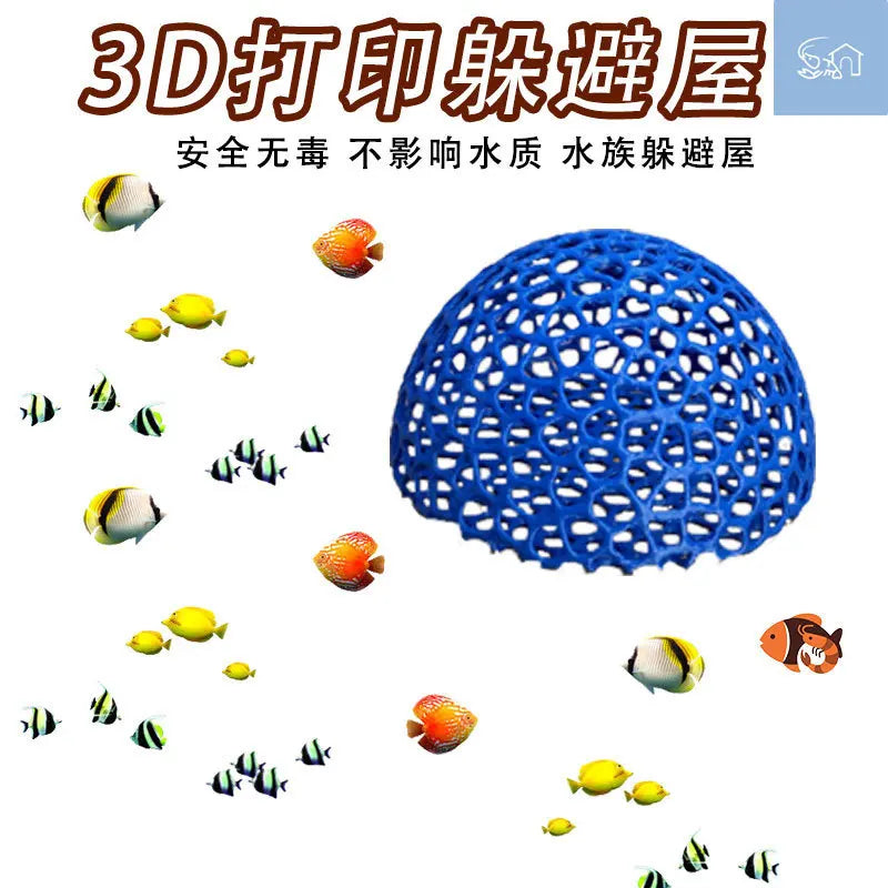 3D Printed Hiding Cave Shelter Ornaments for Small Fish Shrimp To Breed, Play and Rest, Fish Tank Accessories Aquarium Decoration