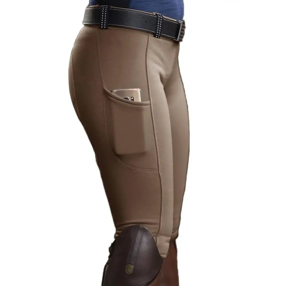 Women Horse Racing Pocket Hip Lift Horse Riding Tights Reithose Riding Pant Equestrian Pants Breeches Equestrian Leggings