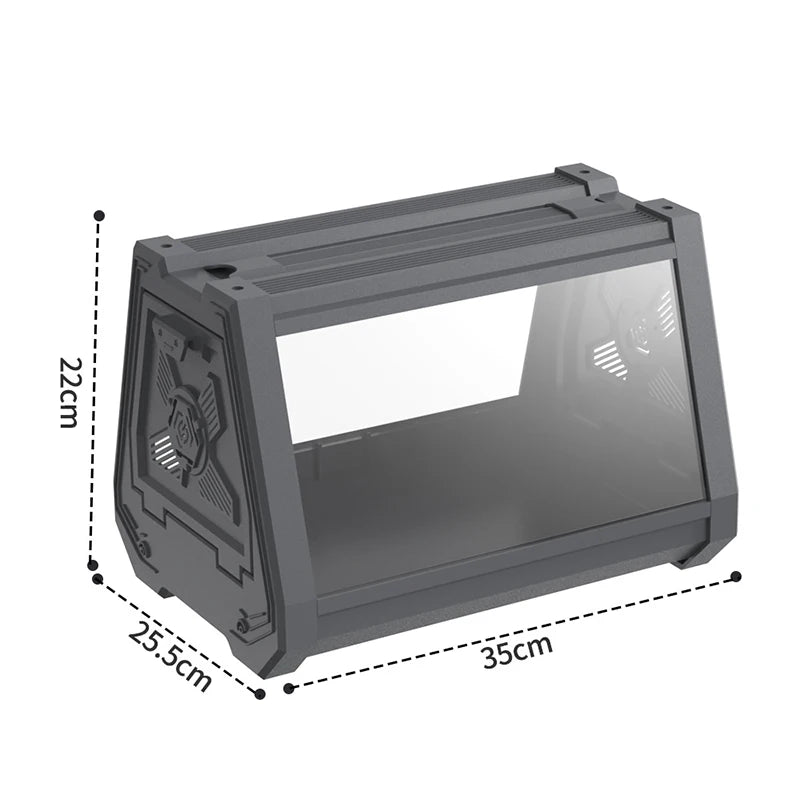 Reptile Terrarium Desktop Ecological Tank Escape-Proof Ventilated Habitat Breeding Box Mini Reptile Habitat for Gecko Snake Frog