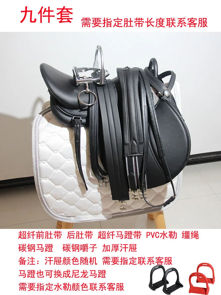 Armrest Full Set Comprehensive Novice Saddle Microfiber Wear-Resistant Horse Harness Equestrian Saddle English Saddle