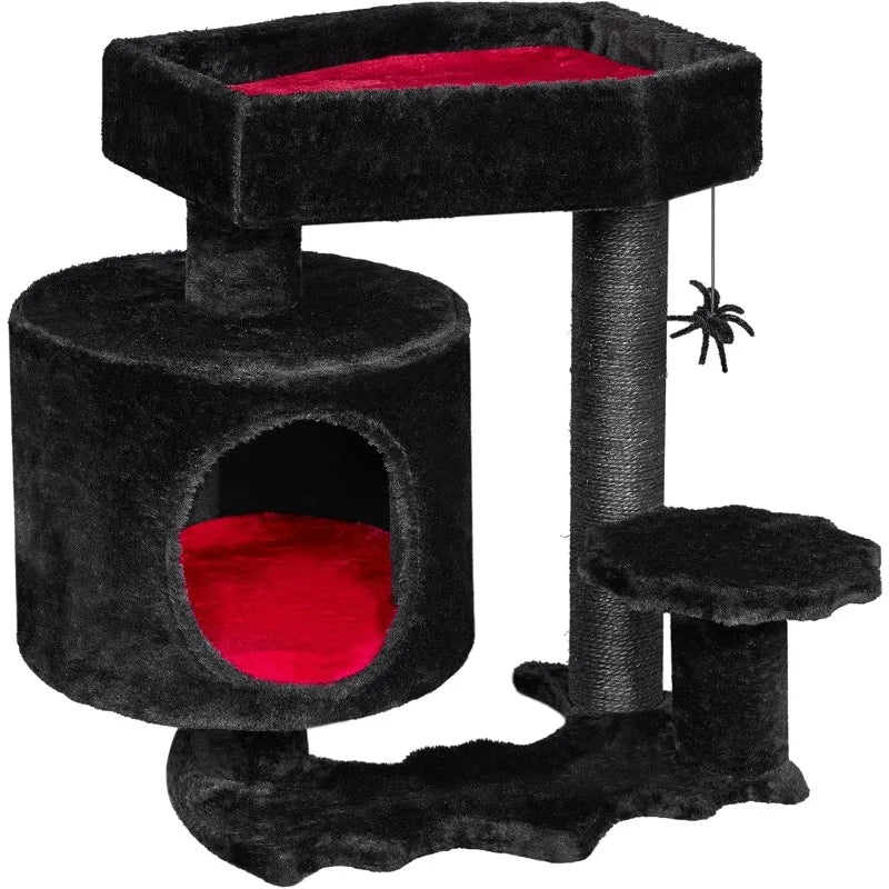 Gothic Cat Tree with Coffin Bed Goth Cat Tower Coffin Cat Tree Condo with Scratching Post