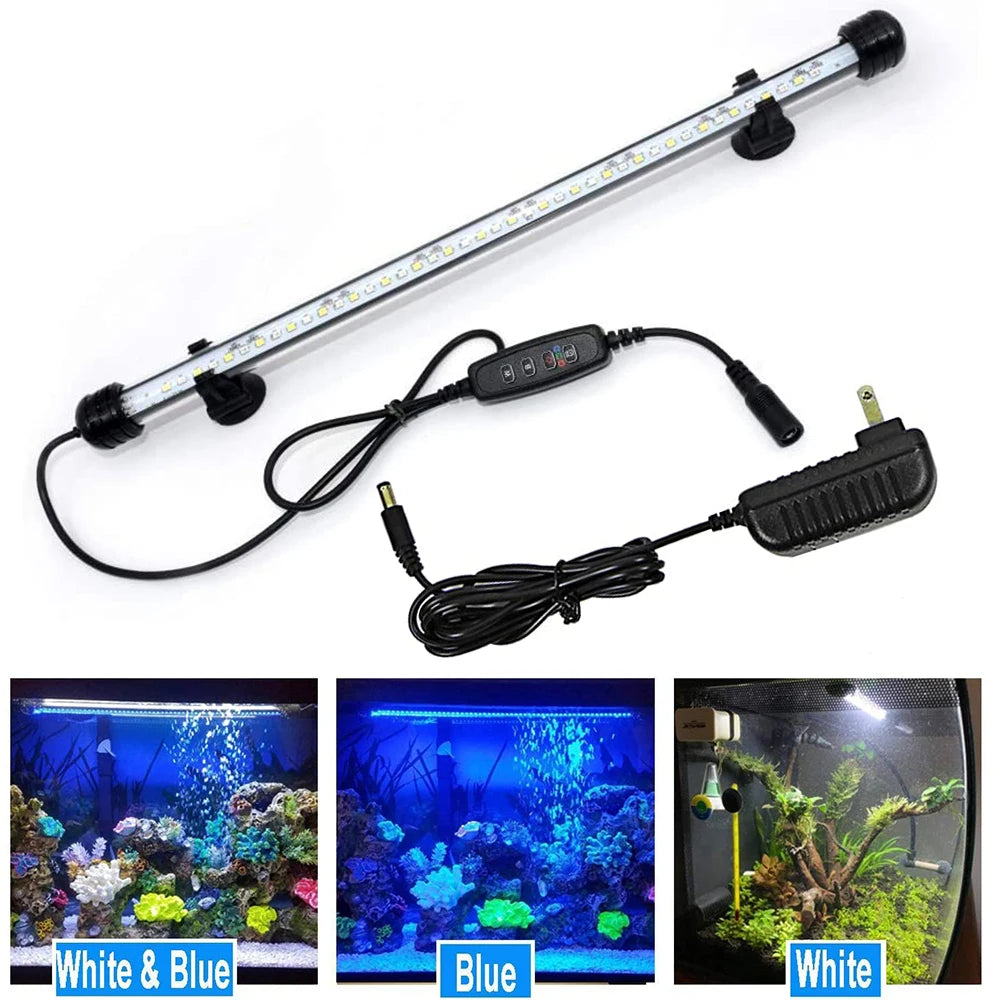 18-48CM Dimmable Fish Tank Light Timer LED Aquarium Light Waterproof LED Light bar Stick Underwater Fish Lamp Aquariums Decor