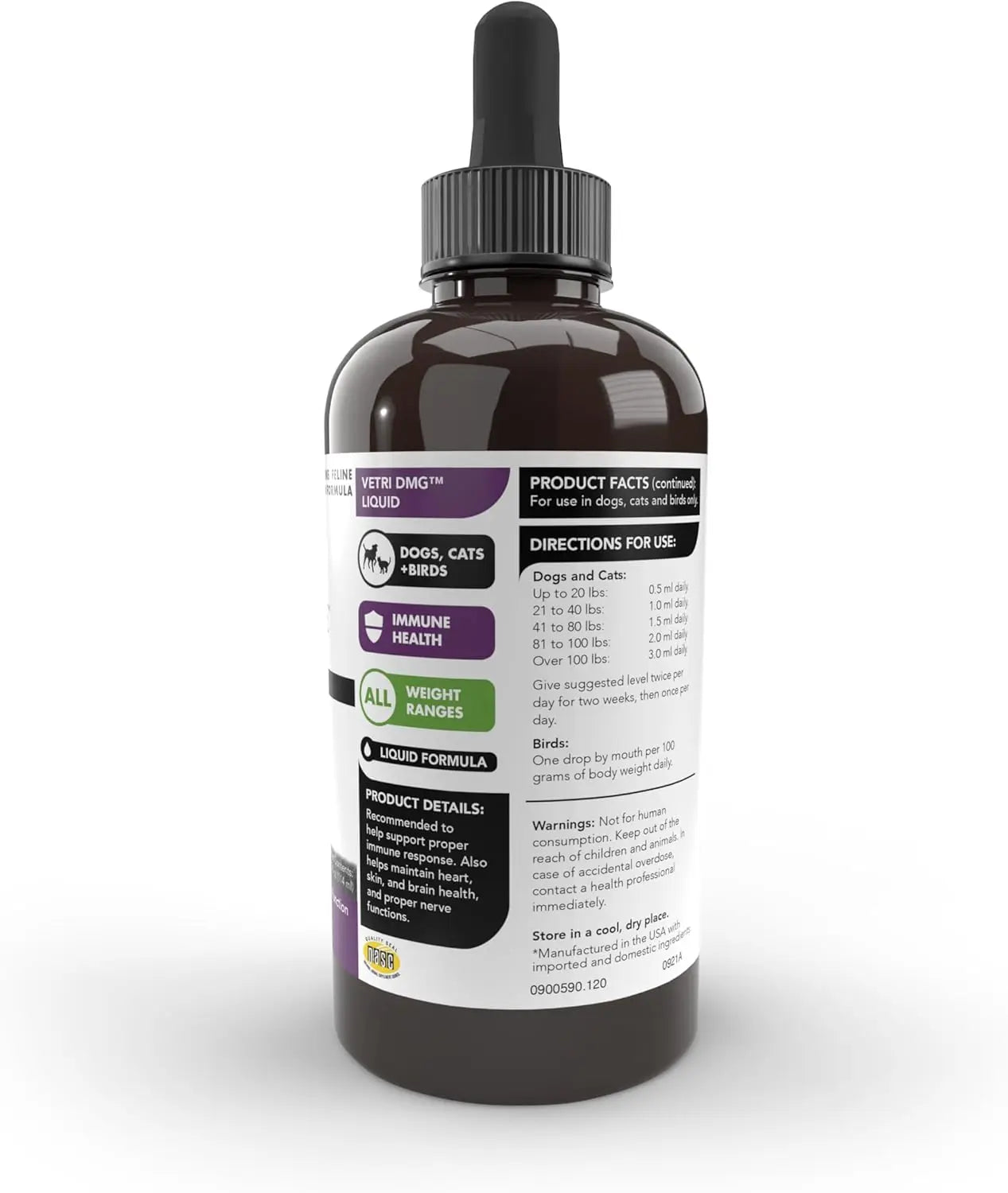 Vetri DMG Liquid Drop - 114ml Bottle - Immune Support Supplements for Dogs or Cats