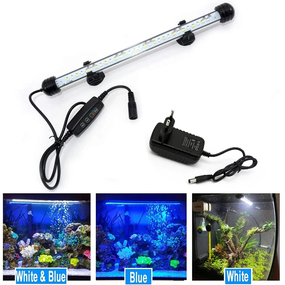 18-48CM Dimmable Fish Tank Light Timer LED Aquarium Light Waterproof LED Light bar Stick Underwater Fish Lamp Aquariums Decor