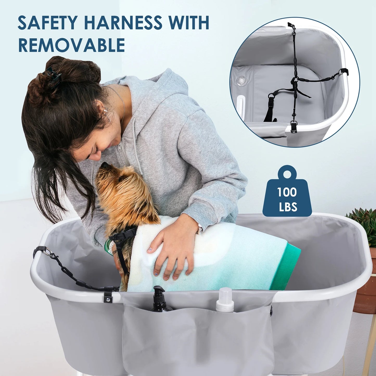 New Portable Pet Bathtub Foldable Elevated Small Medium Dog Bath Tubs for Bathing Shower Grooming Dog Washing Pool