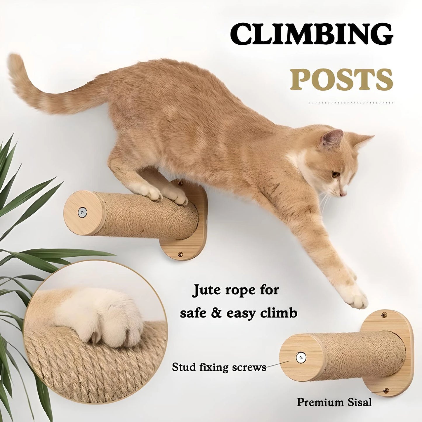 Cat Hammock Wall Mounted Cat Shelf With Two Steps - Cat Wall Shelves And Perches For Sleeping, Playing, Climbing, And Lounging -Sleeping, Playing, Climbing, And Lounging -