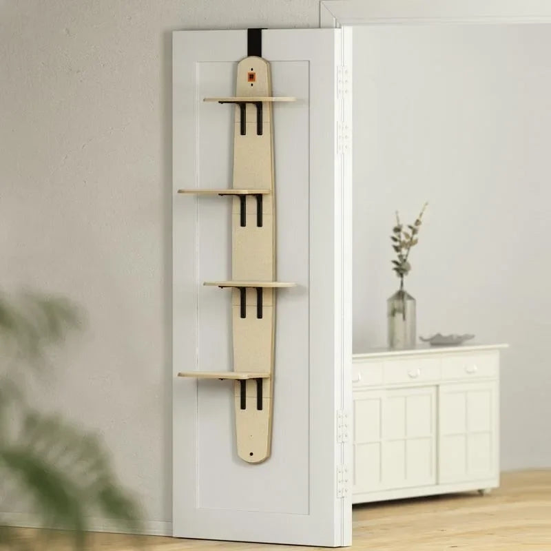 58 4-Levels Door Mounted Hanging Cat Climber Vertical Cat Tree Tower with Carpeted Plank for Indoor Cats