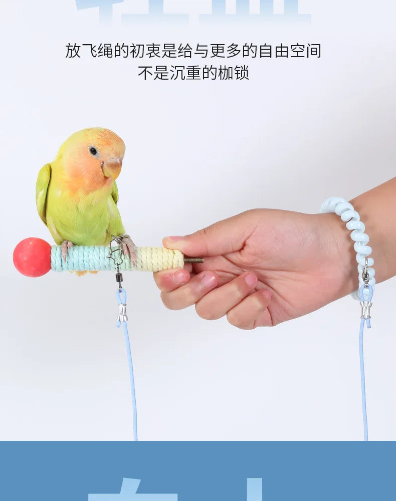 Parrot Bird Flying Training Leash Ultra-light Flexible Rope Anti-bite Leg Ring Harness Outdoor Macaw Cockatiel Starling