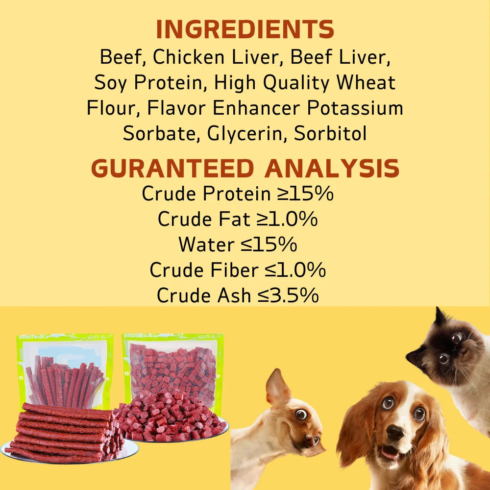 7.05oz/14.11oz(200g/400g) Beef Cube, All Natural Ingredients, Healthy, Easily Digestible, Dog Chews Long