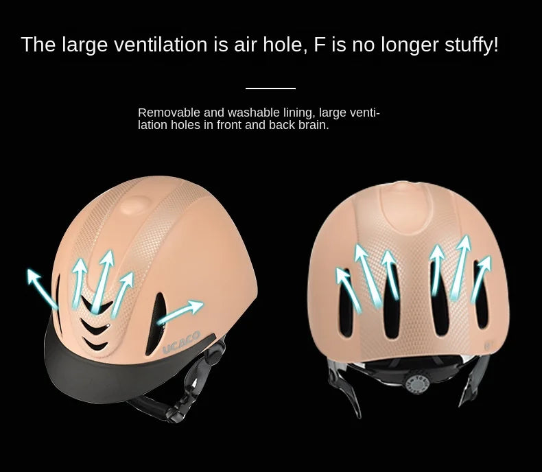 50-61cm Ultra Light Adults Children's Equestrian Helmet Adjustable Riding Helmet Knight Hat Removable Brim Horse Equipment