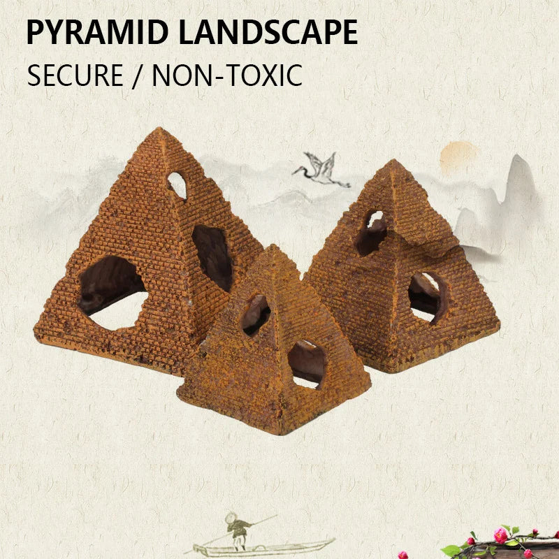 Resin Reptile Hide Cave Terrarium Decoration Lizards Snake Turtle Shelter Hide Rest Cave Reptiles Box Aquarium Landscape Decor
