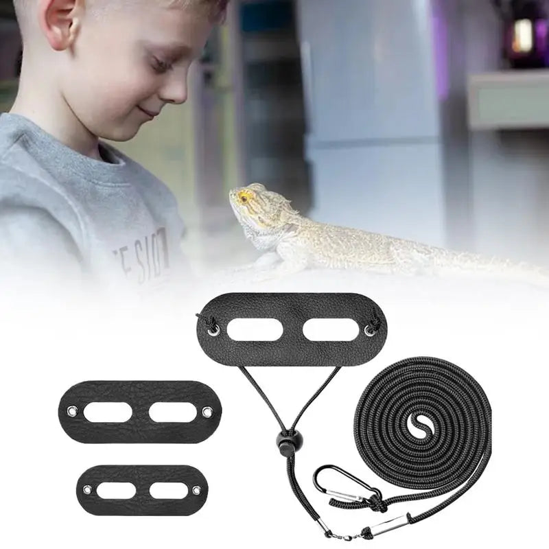 Bearded Dragon Lizard Harness Detachable Adjustable Reptile Lizard Rope 3 Sizes Reptile Lizard Harness Escape Proof