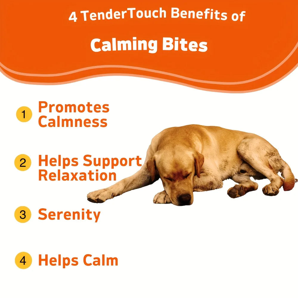 120 Chews - 1 Pack(1 x 180g/6.35oz) 180g/6.35oz - Tender Touch Calming for Dogs - Help Natural Dog Anxiety for Everyday Stress