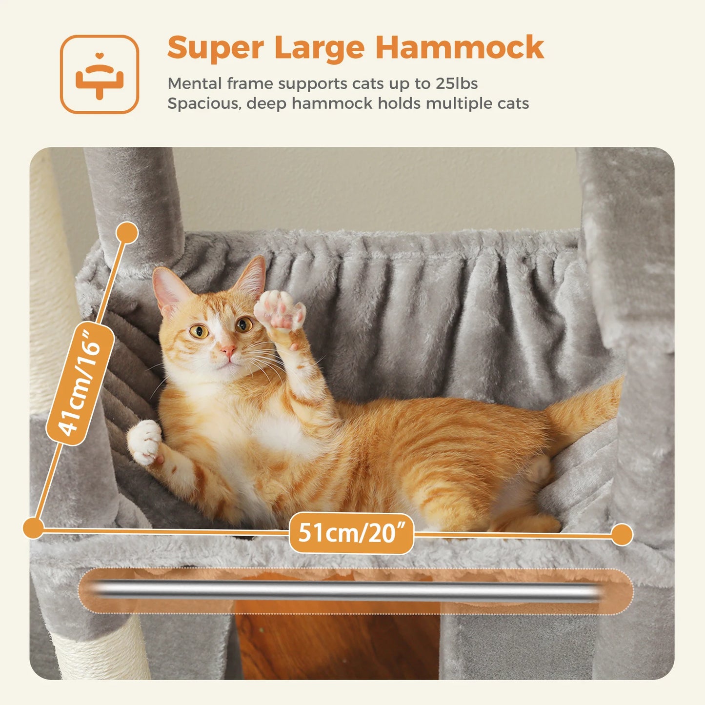 Cat Tree for Large Cats, Tall Cat Tower for indoor Cats Multi-level Cat House Furniture with 2 Big Condo Pad Bed Scratching Post