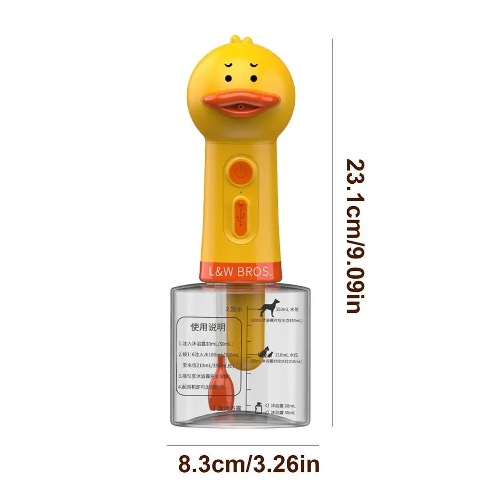 Yellow Duck Pet Cleaning Machine Type-C Charging Automatic Soap Dispenser Bathing Electric Foam Machine Pet Accessories