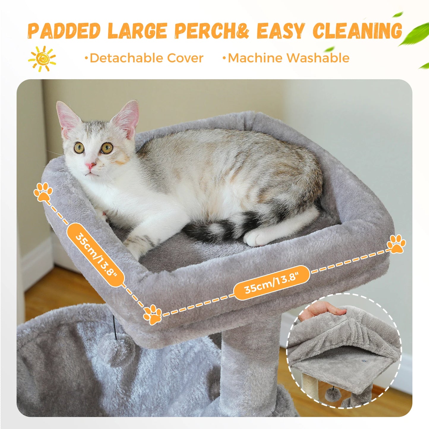 Large Cat Tree for Indoor Cats Multi-Level Cat Tower with Spacious Condos Sisal Scratching Pad Kitten House Accessories Cat Toys