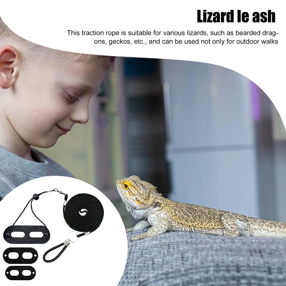 Bearded Dragon Lizard Harness Detachable Adjustable Reptile Lizard Rope 3 Sizes Reptile Lizard Harness Escape Proof