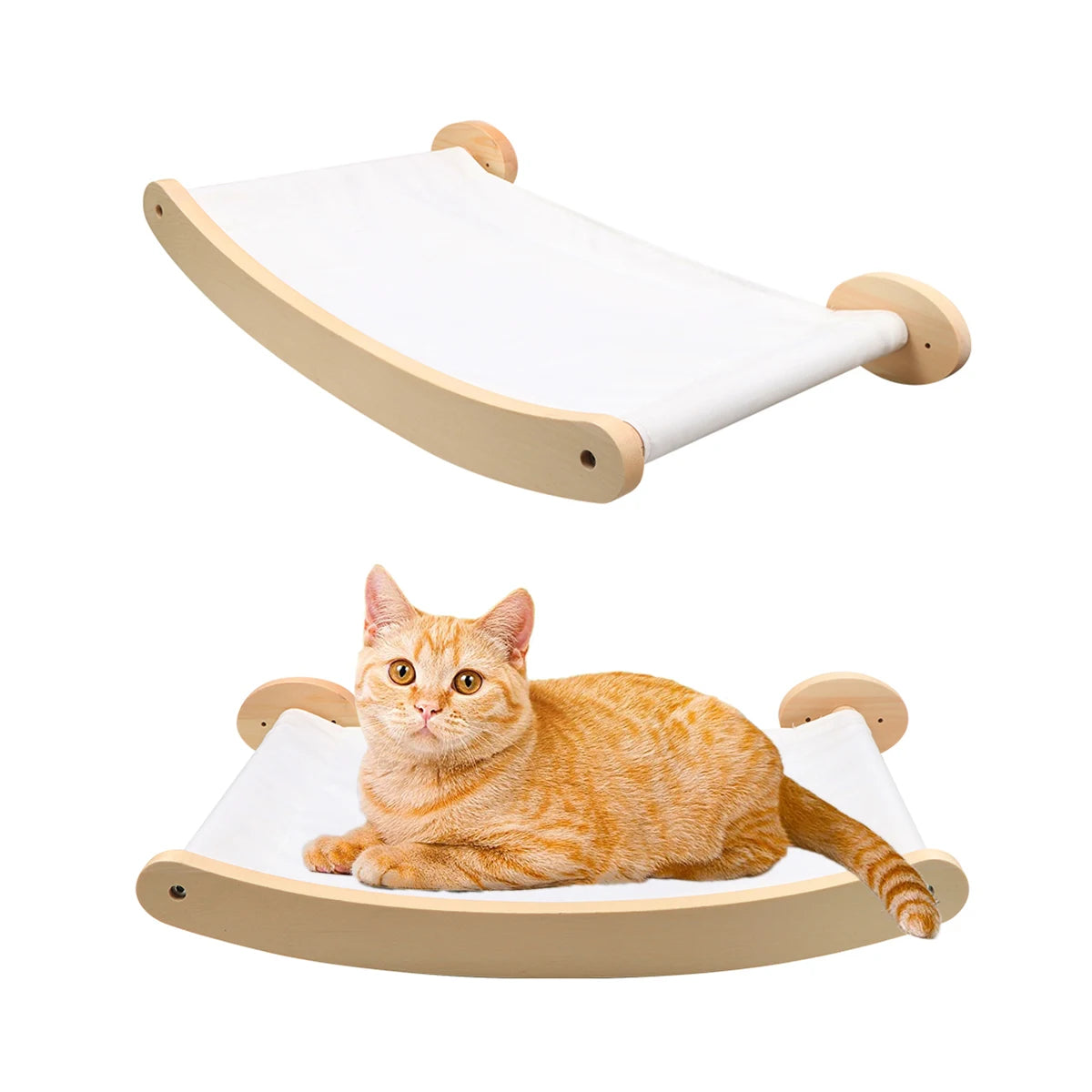 Cat Hammock and Stairway with Sisal Rope Wall Mounted Climbing Shelf Scratching Grinding Claws for Kitten Cats Furniture