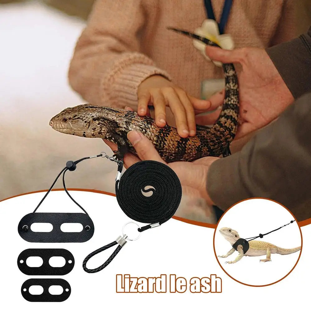 Bearded Dragon Lizard Harness Detachable Adjustable Reptile Lizard Rope 3 Sizes Reptile Lizard Harness Escape Proof