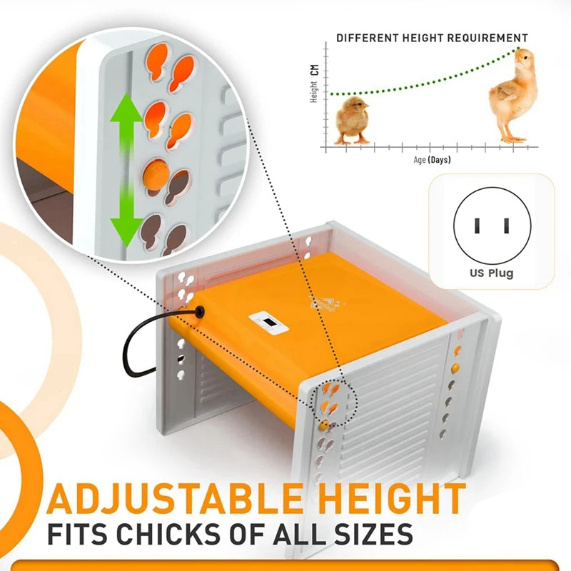 Chick Brooder Heating Plate Chicken Brooder Heater With Adjustable Height And Angle, Digital Temperature Control