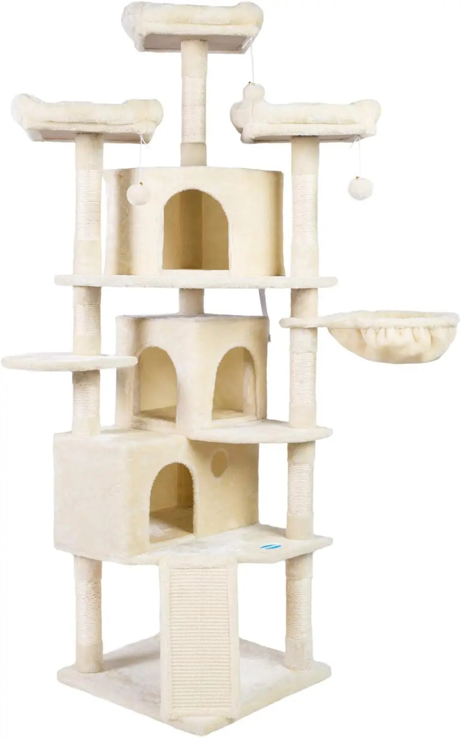 Cat Tower with Caves, Cozy Perches, Scratching Posts, Activity Center Stable for Kitten/Big Cat