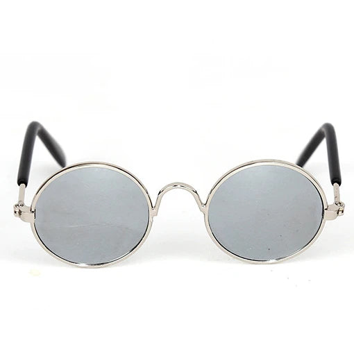 Cute Vintage Round Cat Sunglasses Pet Photos Props Reflection Eyewear Glasses for Cats Small Dog Pet Dog Cat Accessories