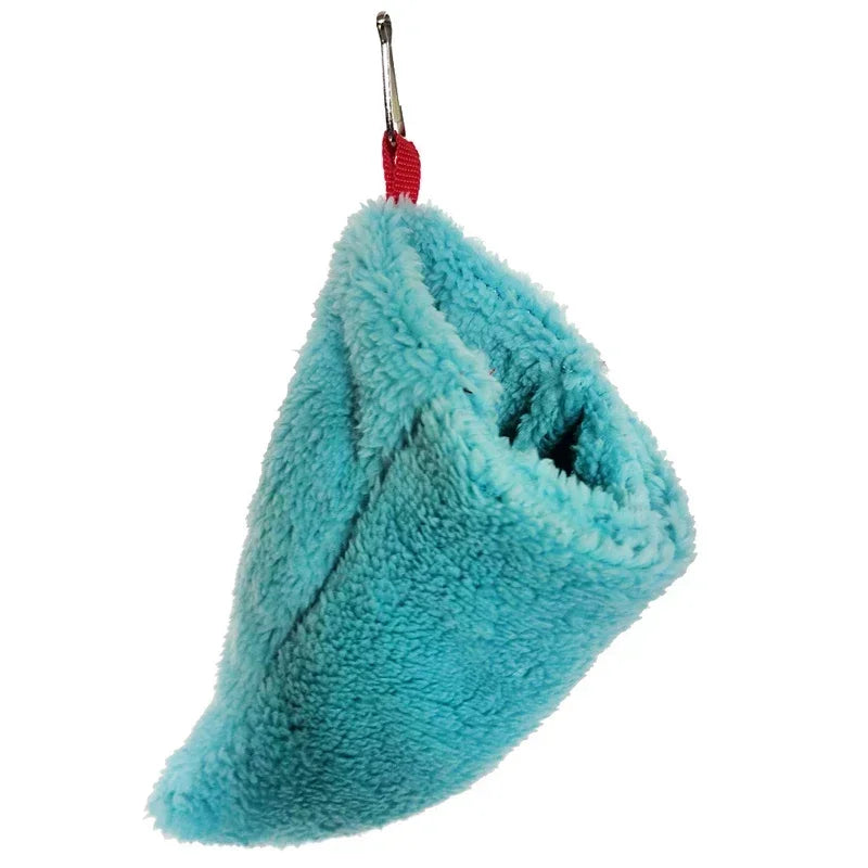1pc Winter Warm Short Plush Bird Hamster Sugar Glider Hammock Baby Squirrel Hanging Sleeping Bag Bed Small Pet Supply