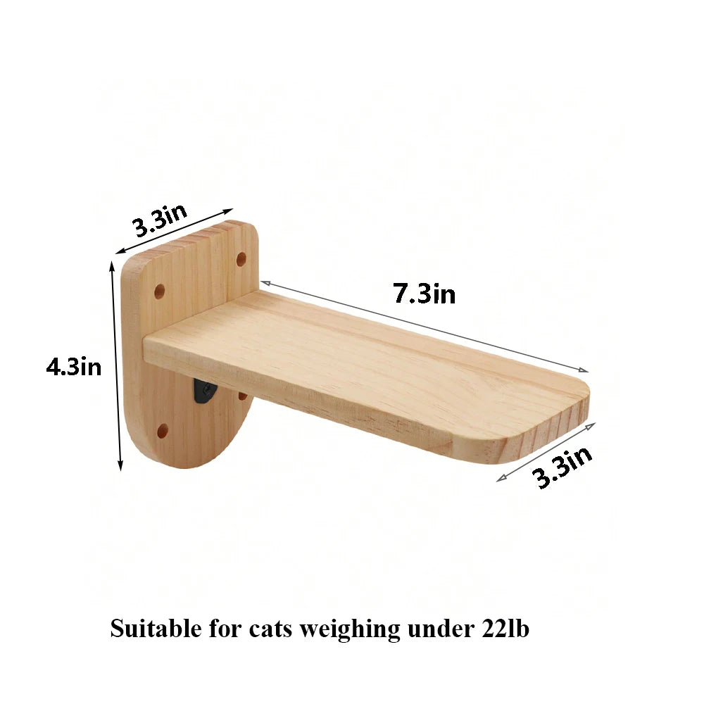 Cat Climbing Shelf Wall Mounted Four Step Stairway With Sisal Scratching Post Cats Tree Tower Platform Jumping Pet Furniture