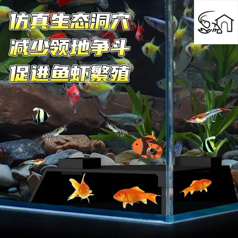 Fish Shrimp Hides Cave Aquarium Tunnel Underground Corner Shelter Aquarium Fish Tank Decoration Fish Shrimp Concealed Room