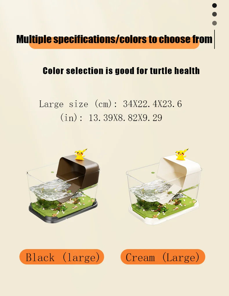 New Household Brazilian Turtle Ecological Landscape Tank Turtle Specific Feeding Tank With Tape Platform Amphibious Turtle Tanks