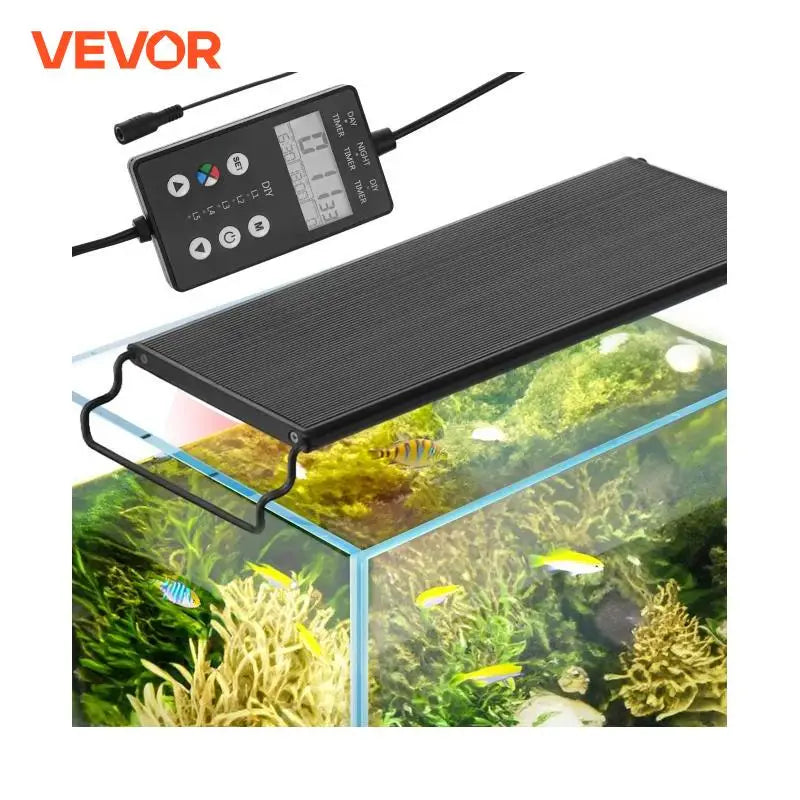 Aquarium Light with LCD Monitor, 14W Full Spectrum Light with 24/7 Natural Mode, Adjustable Brightness