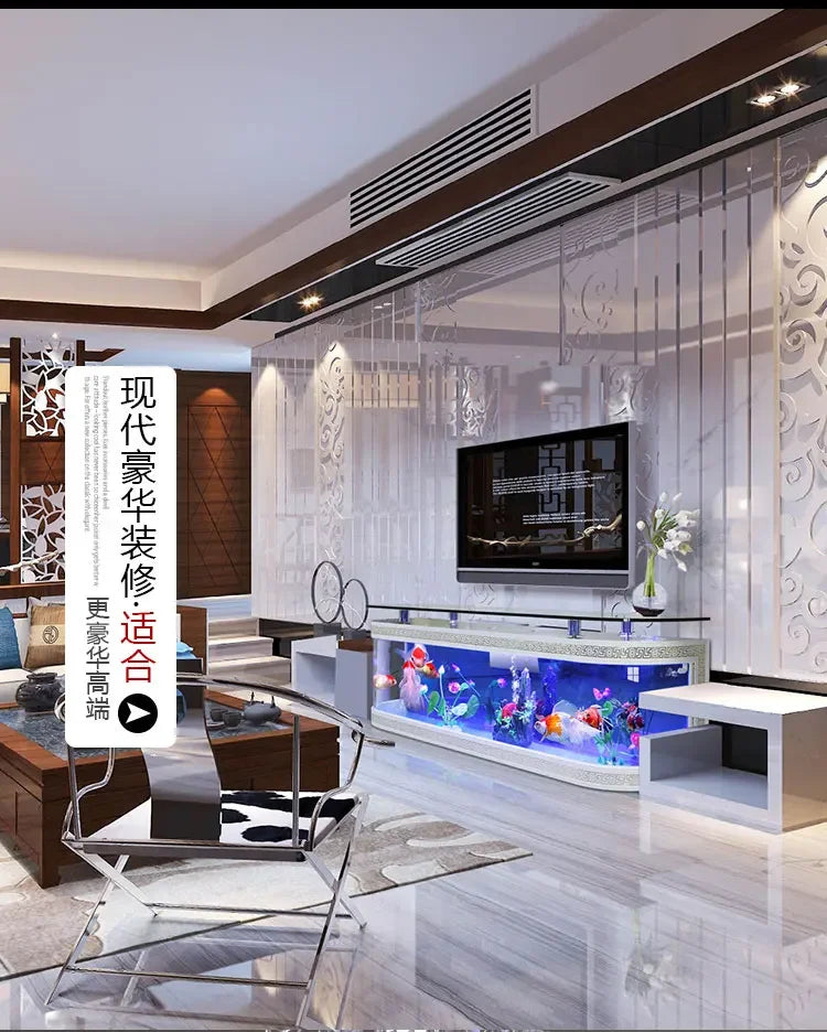 European Fish Tank Aquarium TV Cabinet Ecological Change Water Floor Type