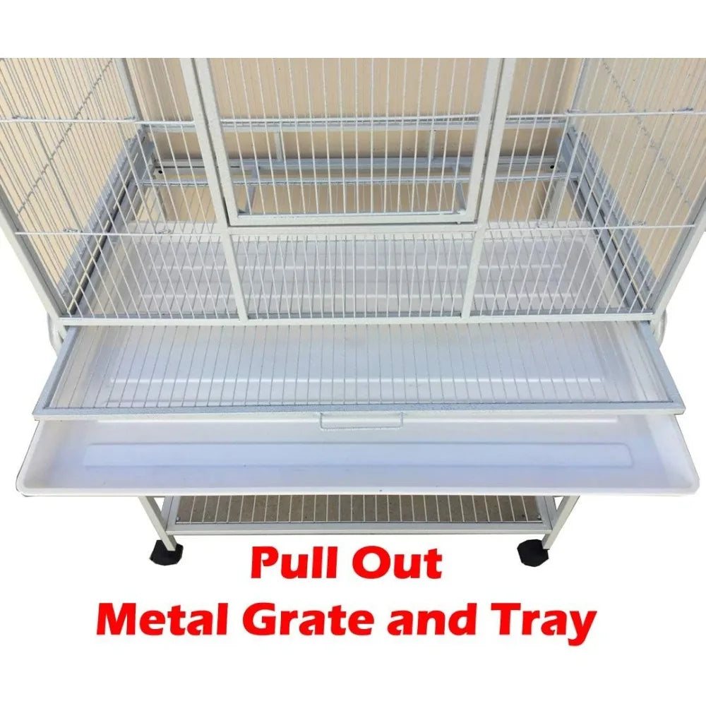 Extra Large Wrought Iron Breeding Bird Flight Cage Front Feeder Doors Side Breeding Nest Box Door Easy Clean