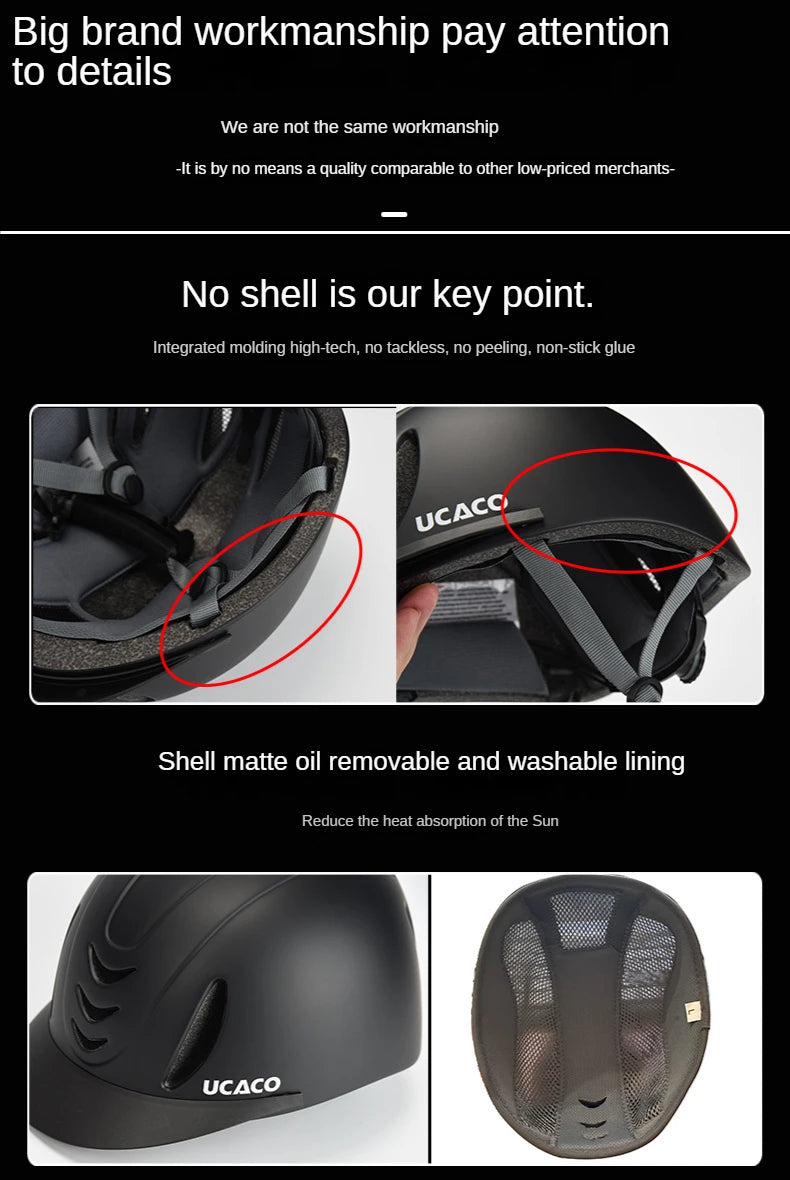 50-61cm Ultra Light Adults Children's Equestrian Helmet Adjustable Riding Helmet Knight Hat Removable Brim Horse Equipment
