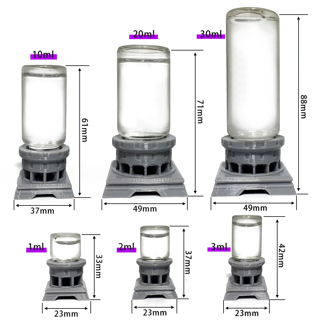 AntsKeeper Glass Waterer Feeder for Anthill Ant Nest Farms, Prevents Drowning, Honey Sugar Water Can be Fed Directly, 1ml - 30ml