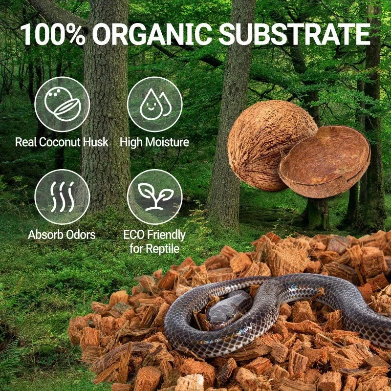 Turtle Natural Coconut Chip Reptiles Bedding Compressed Coco Husk Chips Terrarium Substrate Snake Gecko Lizard Bearded Dragon Frogs