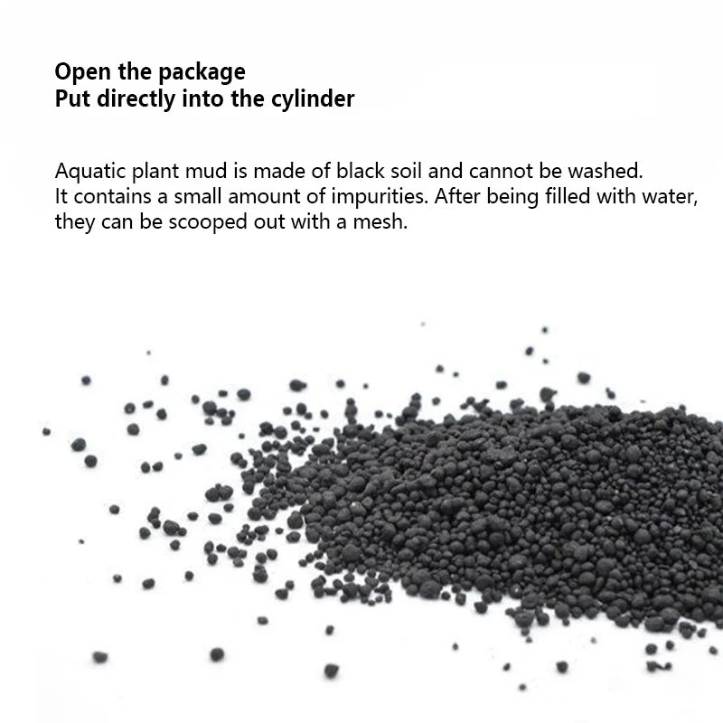 500g Aquarium Water Grass Mud Ceramsite Sand Landscaping Fish Tank Black Mud Bottom Sand Nutrient Soil