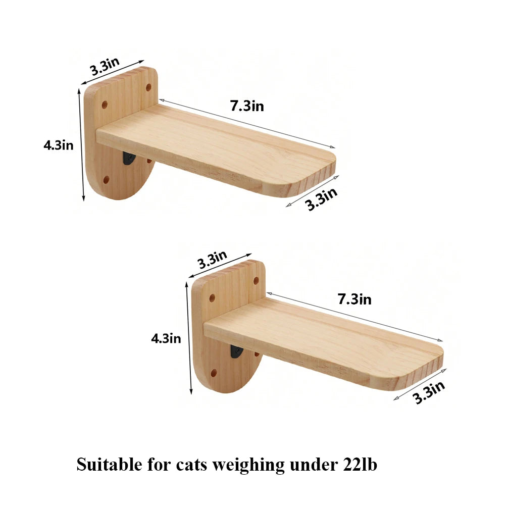 Cat Climbing Shelf Wall Mounted Four Step Stairway With Sisal Scratching Post Cats Tree Tower Platform Jumping Pet Furniture