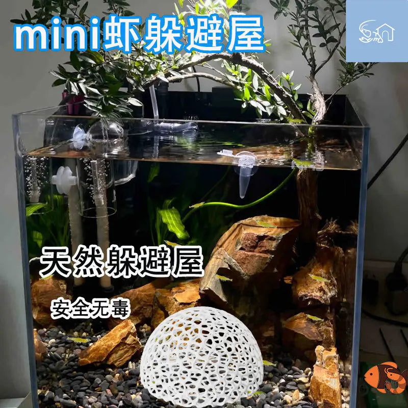 3D Printed Hiding Cave Shelter Ornaments for Small Fish Shrimp To Breed, Play and Rest, Fish Tank Accessories Aquarium Decoration