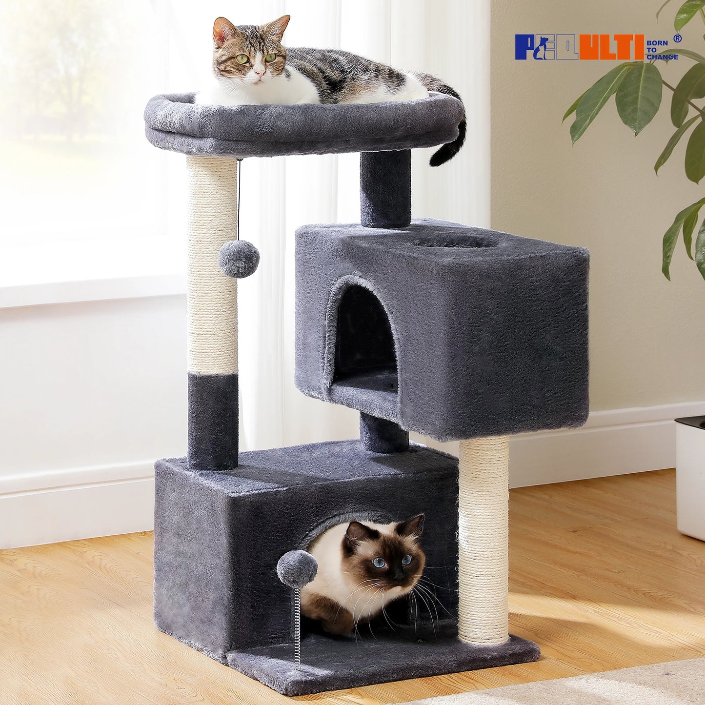 Large Cat Tree for Indoor Cats Multi-Level Cat Tower with Spacious Condos Sisal Scratching Pad Kitten House Accessories Cat Toys